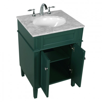 Elegant Single Bathroom Vanity Set - Green, L 24" (VF12524GN)