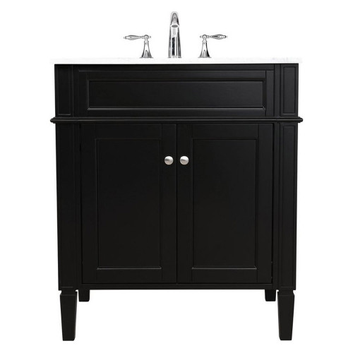 Elegant Single Bathroom Vanity Set - Black, L 30" (VF12530BK)