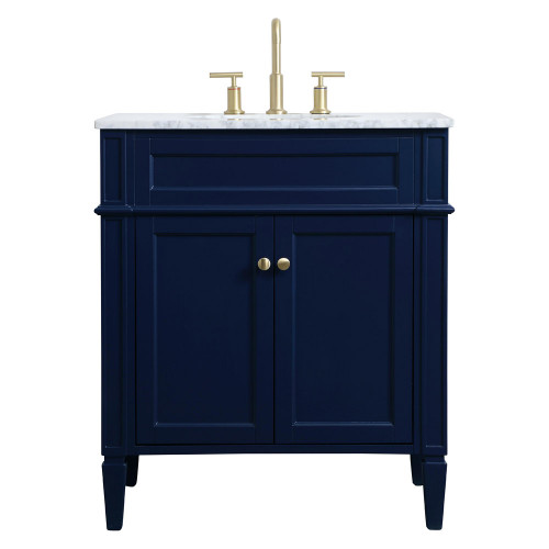 Elegant Single Bathroom Vanity Set - Blue, L 30" (VF12530BL)