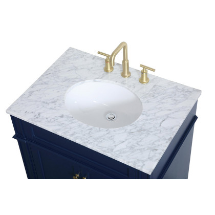 Elegant Single Bathroom Vanity Set - Blue, L 30" (VF12530BL)