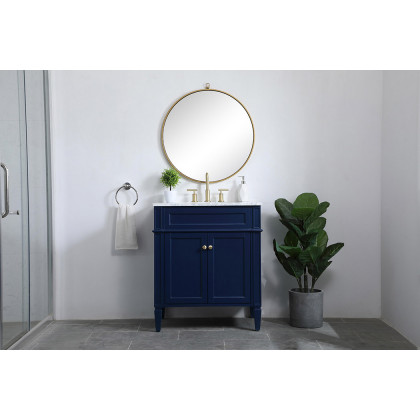 Elegant Single Bathroom Vanity Set - Blue, L 30" (VF12530BL)