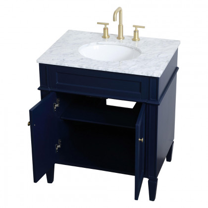Elegant Single Bathroom Vanity Set - Blue, L 30" (VF12530BL)