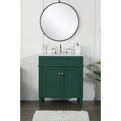 Elegant Single Bathroom Vanity Set - Green, L 30" (VF12530GN)