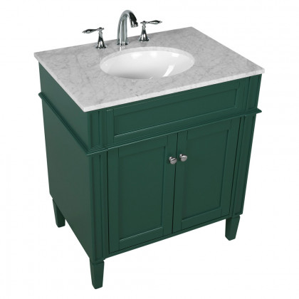 Elegant Single Bathroom Vanity Set - Green, L 30" (VF12530GN)