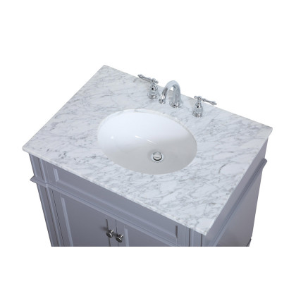 Elegant Single Bathroom Vanity Set - Gray, L 30" (VF12530GR)