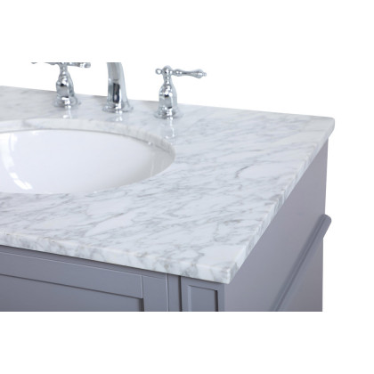 Elegant Single Bathroom Vanity Set - Gray, L 30" (VF12530GR)
