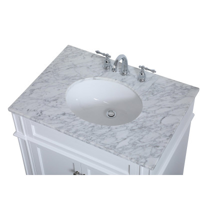 Elegant Single Bathroom Vanity Set - White, L 30" (VF12530WH)