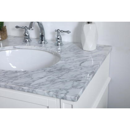 Elegant Single Bathroom Vanity Set - White, L 30" (VF12530WH)