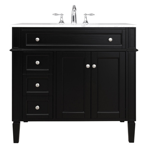Elegant Single Bathroom Vanity Set - Black, L 36" (VF12536BK)