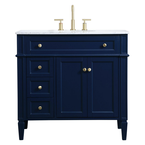 Elegant Single Bathroom Vanity Set - Blue, L 36" (VF12536BL)