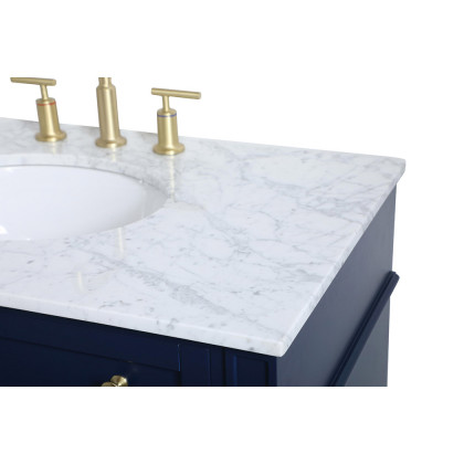 Elegant Single Bathroom Vanity Set - Blue, L 36" (VF12536BL)