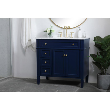 Elegant Single Bathroom Vanity Set - Blue, L 36" (VF12536BL)