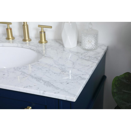 Elegant Single Bathroom Vanity Set - Blue, L 36" (VF12536BL)