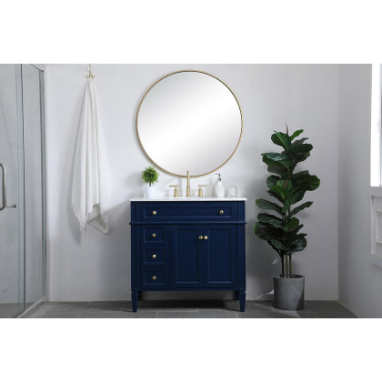 Elegant Single Bathroom Vanity Set - Blue, L 36" (VF12536BL)