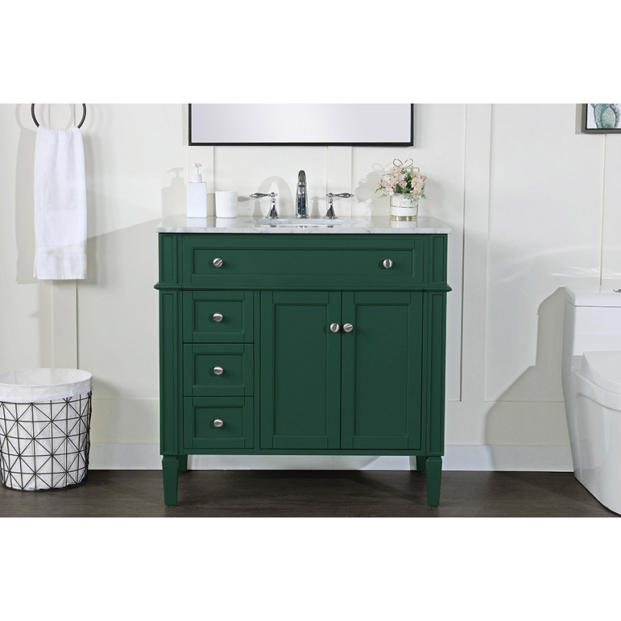 Elegant Single Bathroom Vanity Set - Green, L 36" (VF12536GN)