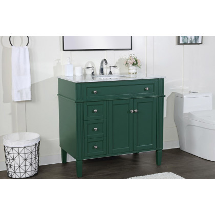 Elegant Single Bathroom Vanity Set - Green, L 36" (VF12536GN)