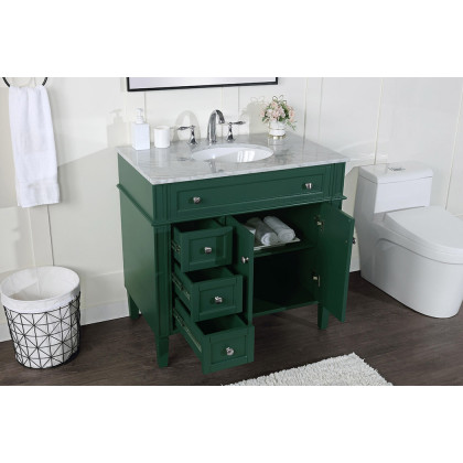 Elegant Single Bathroom Vanity Set - Green, L 36" (VF12536GN)