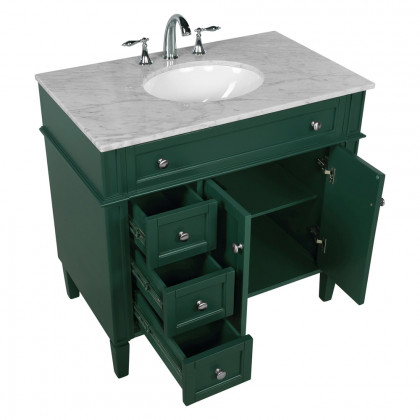 Elegant Single Bathroom Vanity Set - Green, L 36" (VF12536GN)