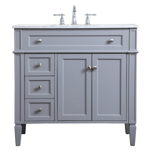 Elegant Single Bathroom Vanity Set - Gray, L 36" (VF12536GR)