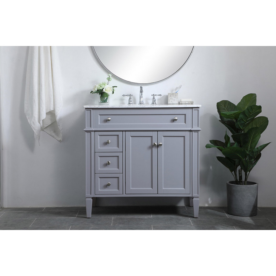 Elegant Single Bathroom Vanity Set - Gray, L 36" (VF12536GR)