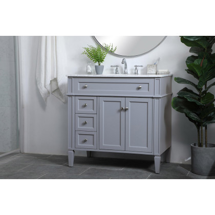 Elegant Single Bathroom Vanity Set - Gray, L 36" (VF12536GR)