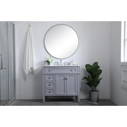 Elegant Single Bathroom Vanity Set - Gray, L 36" (VF12536GR)