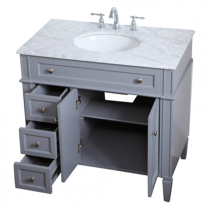 Elegant Single Bathroom Vanity Set - Gray, L 36" (VF12536GR)