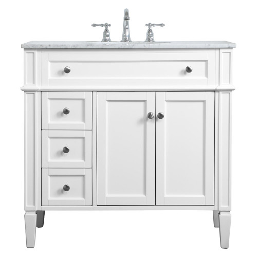 Elegant Single Bathroom Vanity Set - White, L 36" (VF12536WH)