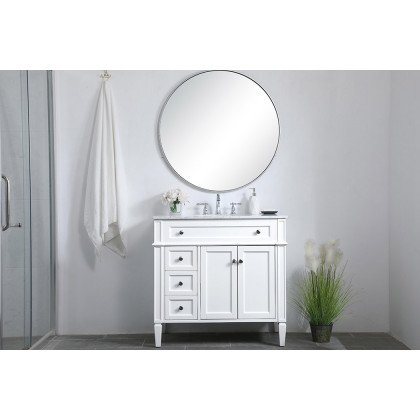 Elegant Single Bathroom Vanity Set - White, L 36" (VF12536WH)