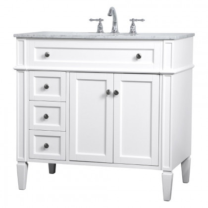Elegant Single Bathroom Vanity Set - White, L 36" (VF12536WH)