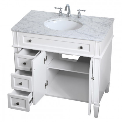 Elegant Single Bathroom Vanity Set - White, L 36" (VF12536WH)