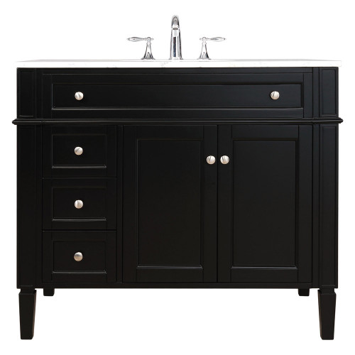 Elegant Single Bathroom Vanity Set - Black, L 40" (VF12540BK)