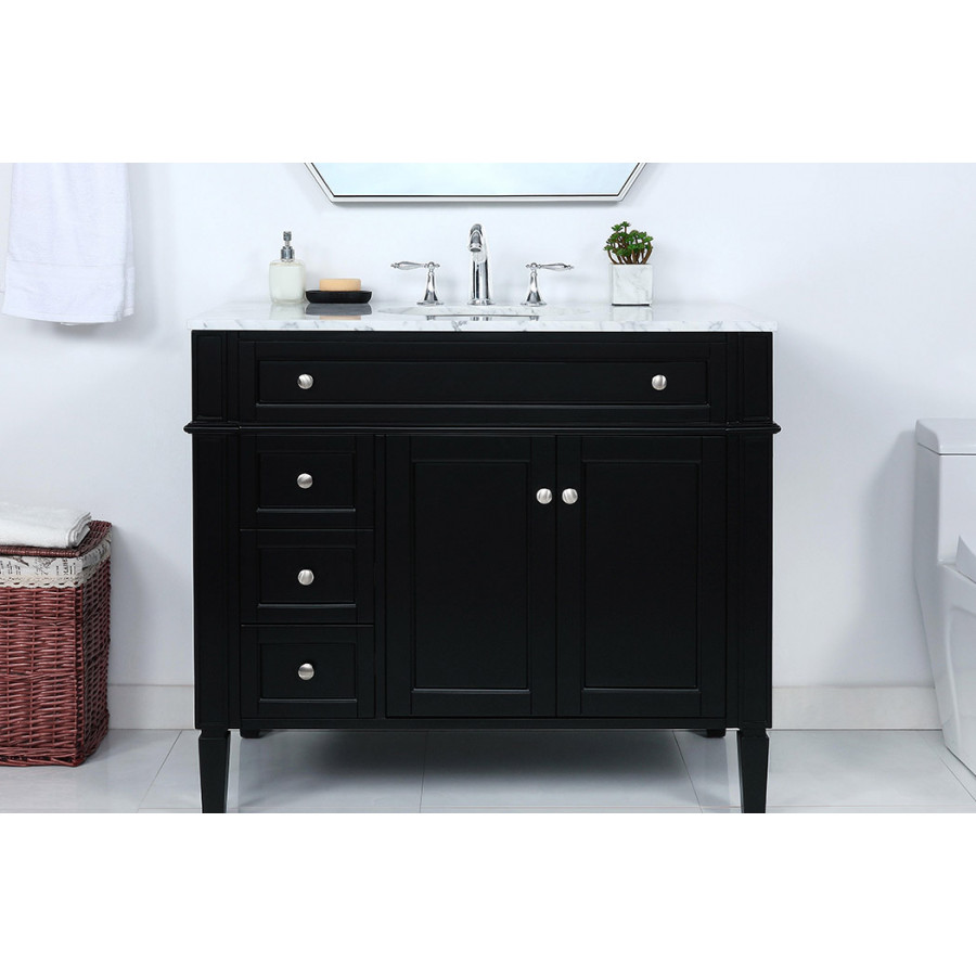 Elegant Single Bathroom Vanity Set - Black, L 40" (VF12540BK)