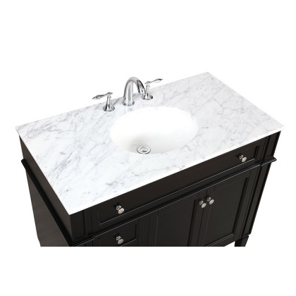 Elegant Single Bathroom Vanity Set - Black, L 40" (VF12540BK)