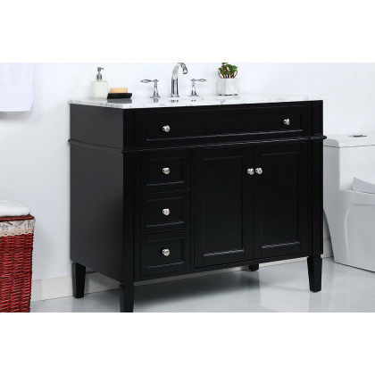Elegant Single Bathroom Vanity Set - Black, L 40" (VF12540BK)