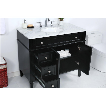 Elegant Single Bathroom Vanity Set - Black, L 40" (VF12540BK)