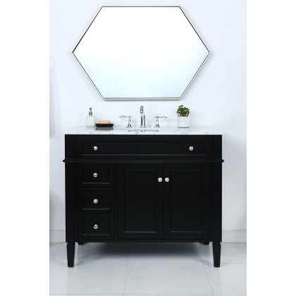 Elegant Single Bathroom Vanity Set - Black, L 40" (VF12540BK)