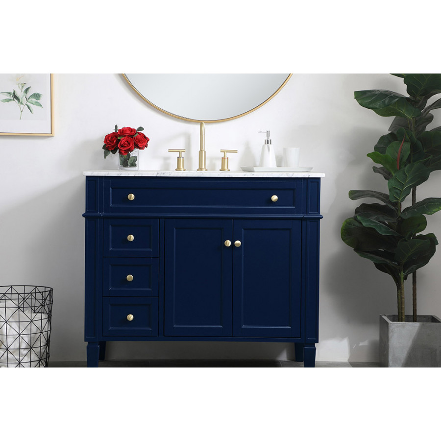 Elegant Single Bathroom Vanity Set - Blue, L 40" (VF12540BL)