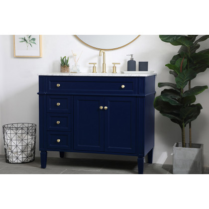 Elegant Single Bathroom Vanity Set - Blue, L 40" (VF12540BL)