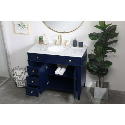 Elegant Single Bathroom Vanity Set - Blue, L 40" (VF12540BL)