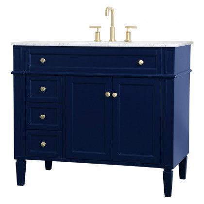 Elegant Single Bathroom Vanity Set - Blue, L 40" (VF12540BL)