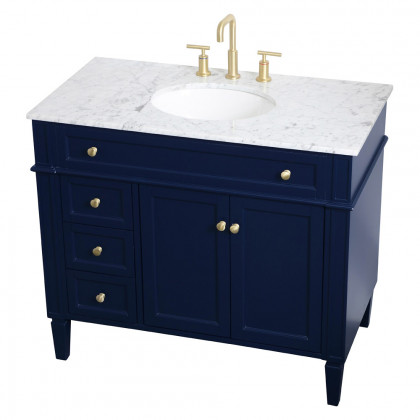 Elegant Single Bathroom Vanity Set - Blue, L 40" (VF12540BL)