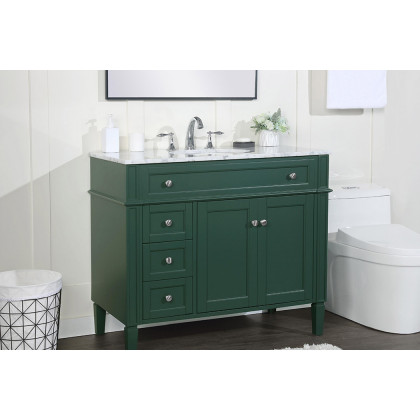 Elegant Single Bathroom Vanity Set - Green, L 40" (VF12540GN)