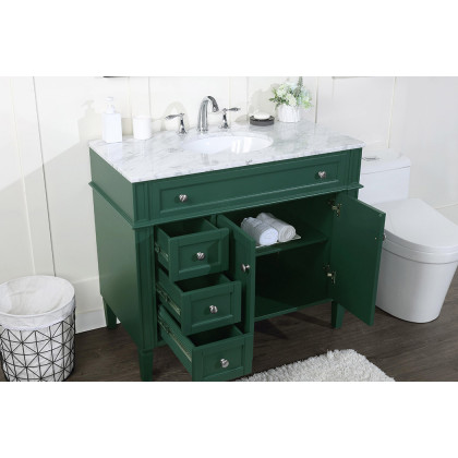 Elegant Single Bathroom Vanity Set - Green, L 40" (VF12540GN)
