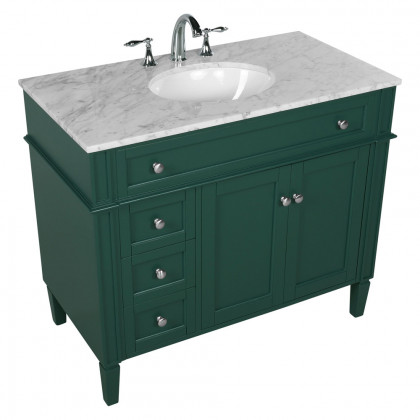 Elegant Single Bathroom Vanity Set - Green, L 40" (VF12540GN)