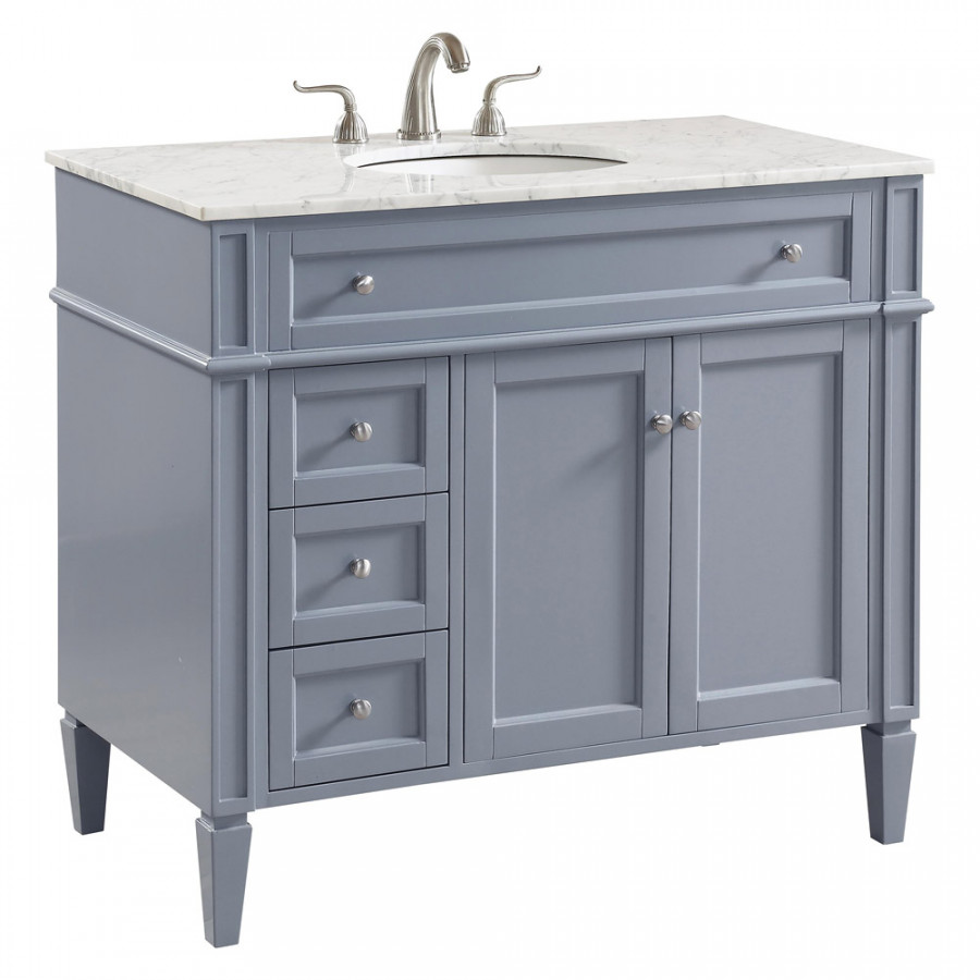 Elegant Single Bathroom Vanity Set - Gray, L 40" (VF12540GR)