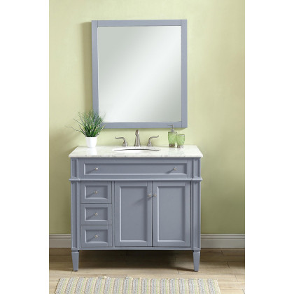 Elegant Single Bathroom Vanity Set - Gray, L 40" (VF12540GR)