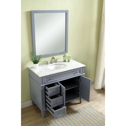 Elegant Single Bathroom Vanity Set - Gray, L 40" (VF12540GR)