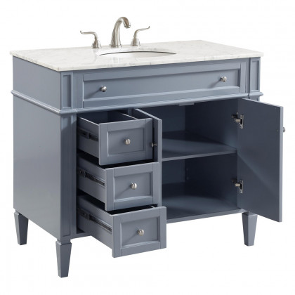 Elegant Single Bathroom Vanity Set - Gray, L 40" (VF12540GR)