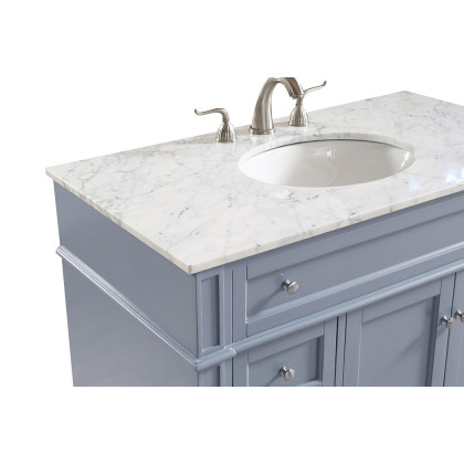 Elegant Single Bathroom Vanity Set - Gray, L 40" (VF12540GR)